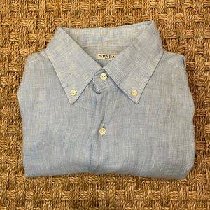 Spada Roma Men’s Light Blue Linen Button Up Shirt